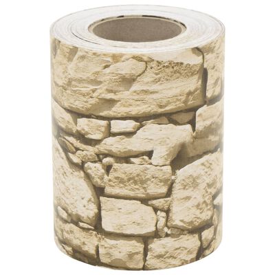 vidaXL Hageskjerm med grovt steinutseende beige 35x0,19 m PVC