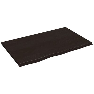 vidaXL Benkeplate til bad mørkebrun 80x50x2 cm behandlet heltre