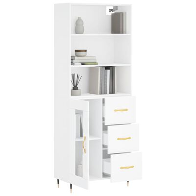 vidaXL Highboard hvit 69,5x34x180 cm konstruert tre