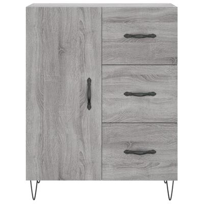 vidaXL Highboard grå sonoma 69,5x34x180 cm konstruert tre