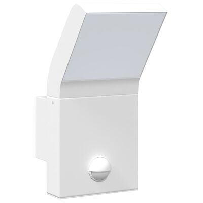 vidaXL Veggmonterte LED-utelampe med sensor hvit støpt aluminium