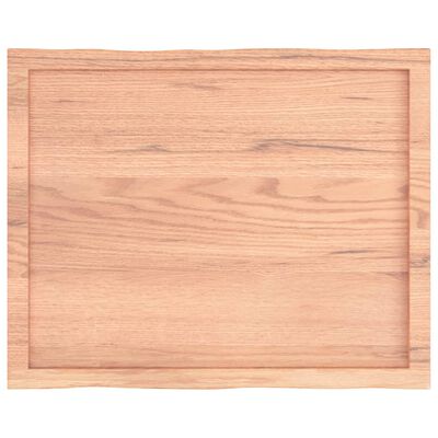 vidaXL Bordplate lysebrun 80x60x(2-4)cm behandlet heltre naturlig kant