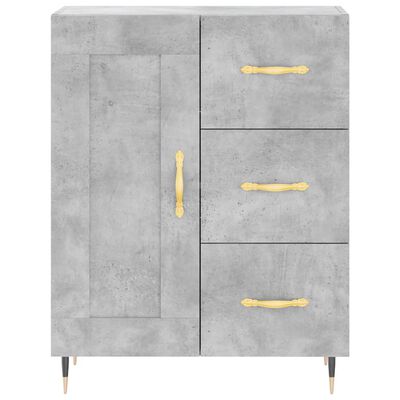 vidaXL Highboard betonggrå 69,5x34x180 cm konstruert tre