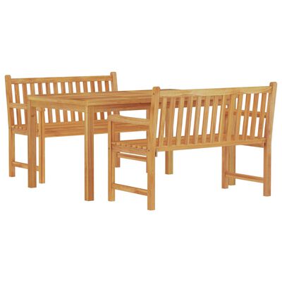 vidaXL Hagespisegruppe 3 deler heltre teak