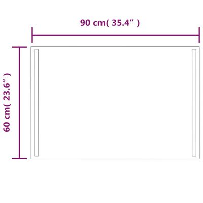 vidaXL Baderomsspeil med LED 60x90 cm