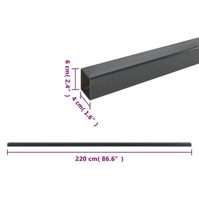 vidaXL Hagegjerdestolper 30 stk grå 220 cm stål