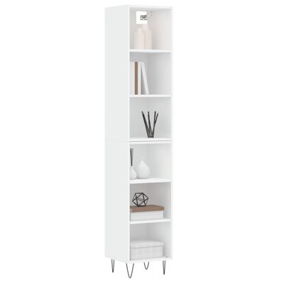 vidaXL Highboard hvit 34,5x32,5x180 cm konstruert tre