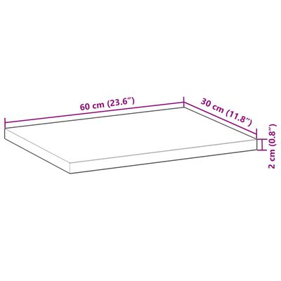 vidaXL Flytende hyller 3 stk 60x30x2 cm oljebehandlet heltre akasie