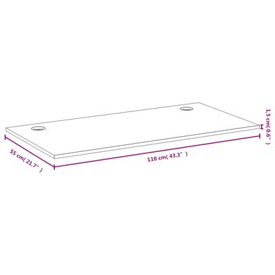 vidaXL Skrivebordsplate 110x55x1,5 cm bambus