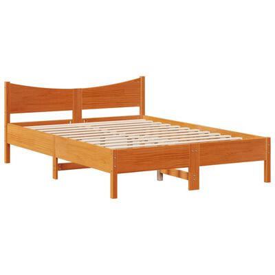 vidaXL Sengeramme med skuffer brun 140x190 cm heltre furu