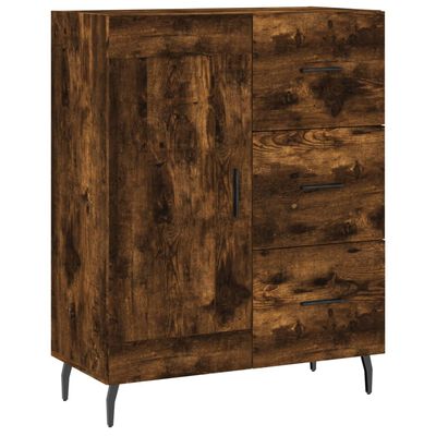 vidaXL Highboard røkt eik 69,5x34x180 cm konstruert tre