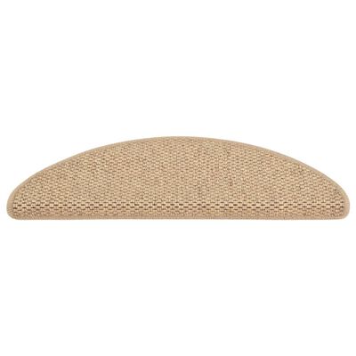 vidaXL Selvklebende trappematter sisal-utseende 15 stk 65x21x4 cm sand