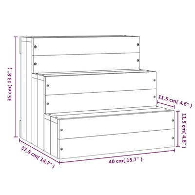 vidaXL Kjæledyrstrapp honningbrun 40x37,5x35 cm heltre furu