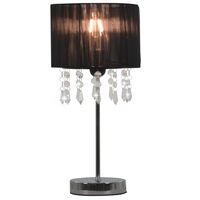 vidaXL Bordlampe svart rund E27