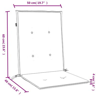 vidaXL Stolputer med lav rygg 6 stk melert beige 100x50x4 cm stoff