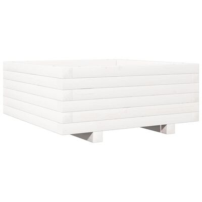 vidaXL Plantekasse hvit 60x60x26,5 cm heltre furu