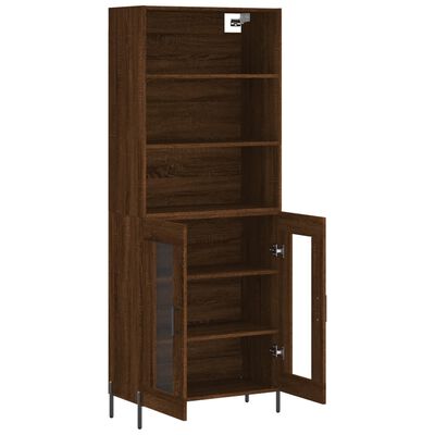 vidaXL Highboard brun eik 69,5x34x180 cm konstruert tre