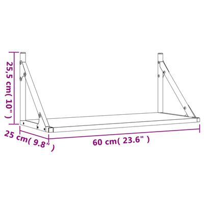 vidaXL Veggskap 2 stk sonoma eik 60x25x25,5 cm konstruert tre