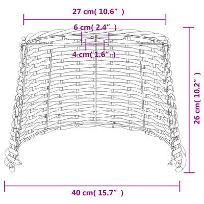 vidaXL Taklampeskjerm hvit Ø40x26 cm flettet