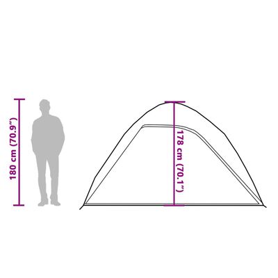 vidaXL Kuppeltelt for camping 6 personer hvit blendingsstoff vanntett