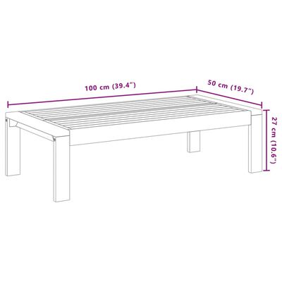 vidaXL Hagebord 100x50x27 cm heltre akasie