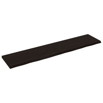 vidaXL Bordplate mørkebrun 180x40x(2-4) cm behandlet heltre eik