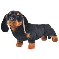 vidaXL Stående lekehund dachshund plysj svart XXL