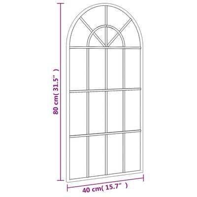 vidaXL Veggspeil svart 40x80 cm buet jern