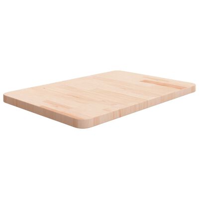 vidaXL Benkeplate til bad 60x40x2,5 cm ubehandlet heltre