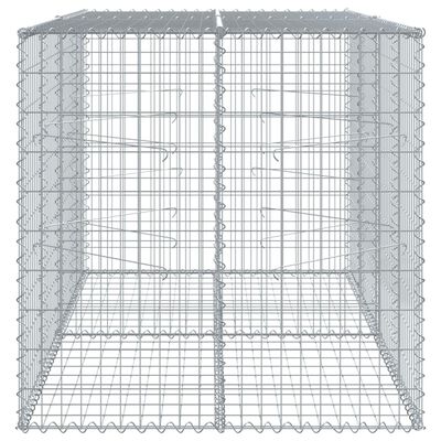 vidaXL Gabionkurv med deksel 200x100x100 cm galvanisert jern