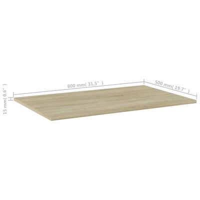 vidaXL Hylleplater 4 stk sonoma eik 80x50x1,5 cm konstruert tre