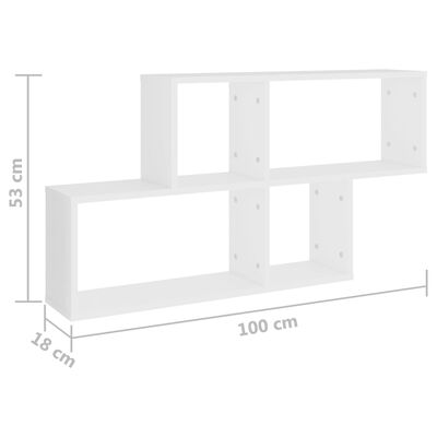 vidaXL Vegghylle hvit 100x18x53 cm sponplate