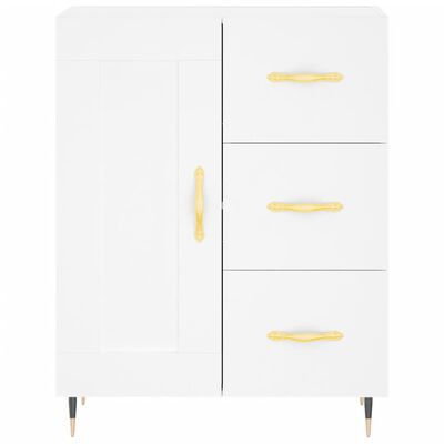 vidaXL Highboard hvit 69,5x34x180 cm konstruert tre