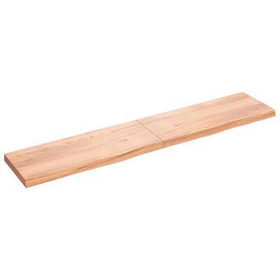 vidaXL Benkeplate til bad lysebrun 200x40x(2-6) cm behandlet heltre