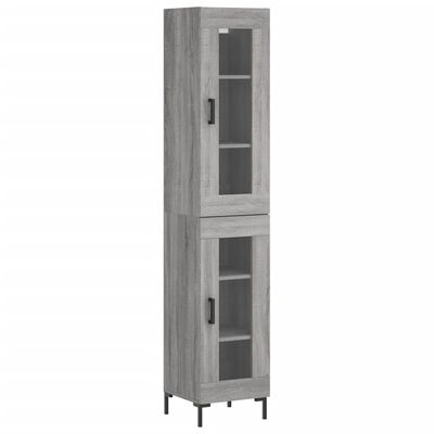 vidaXL Highboard grå sonoma 34,5x34x180 cm konstruert tre