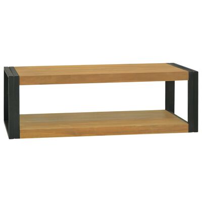 vidaXL Veggmontert baderomsskap 110x45x35 cm heltre teak