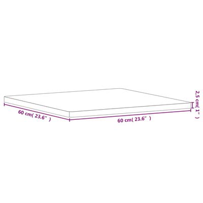 vidaXL Bordplate 60x60x2,5 cm firkantet heltre bøketre