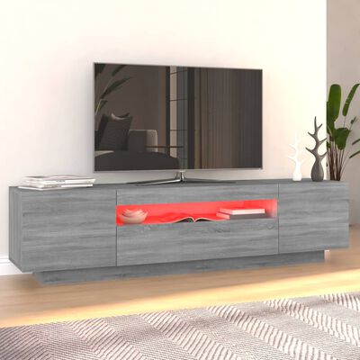 vidaXL TV-benk med LED-lys grå sonoma 160x35x40 cm