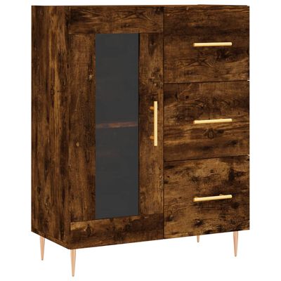 vidaXL Highboard røkt eik 69,5x34x180 cm konstruert tre