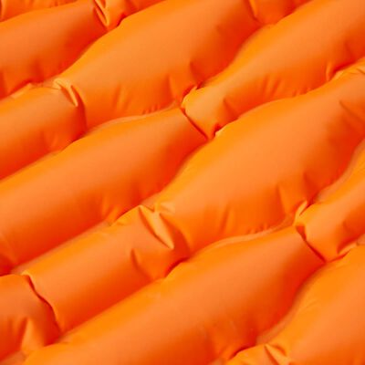 vidaXL Selvoppblåsende campingmadrass med pute for 1 person oransje
