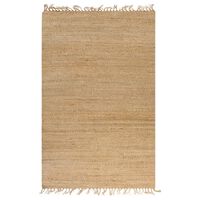 vidaXL Håndvevd teppe jute stoff 120x180 cm naturell