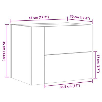 vidaXL Veggmonterte nattbord 2 stk hvit 45x30x35 cm