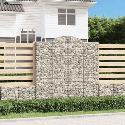 vidaXL Gabionkurver buede 4 stk 200x50x200/220 cm galvanisert jern