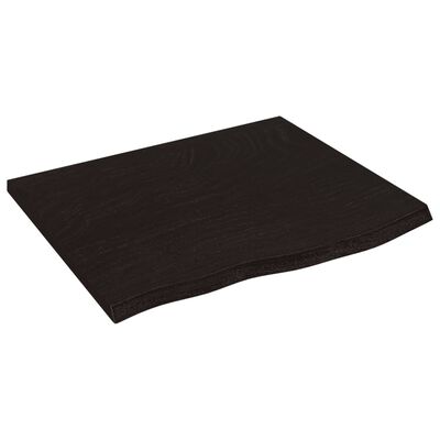 vidaXL Benkeplate til bad mørkebrun 60x50x(2-6) cm behandlet heltre