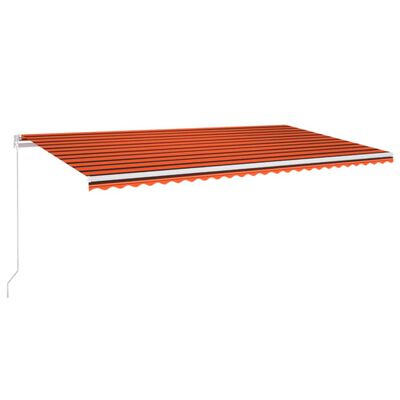 vidaXL Manuell uttrekkbar markise 600x350 cm oransje og brun