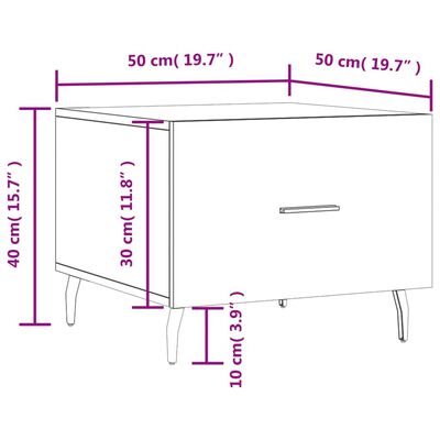 vidaXL Salongbord 2 stk svart 50x50x40 cm konstruert tre