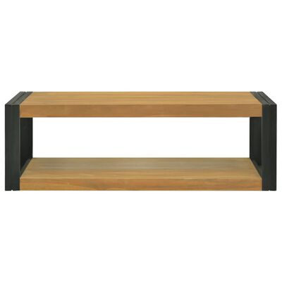 vidaXL Veggmontert baderomsskap 110x45x35 cm heltre teak