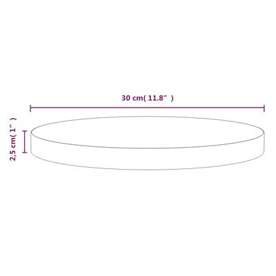 vidaXL Bordplate hvit Ø30x2,5 cm heltre furu