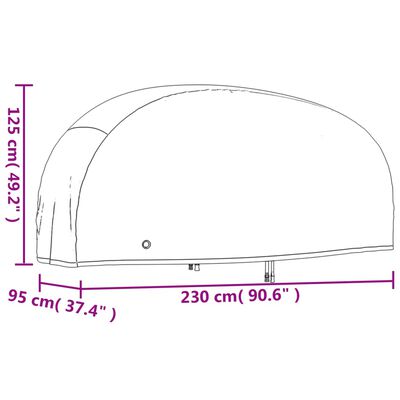 vidaXL Motorsykkeltrekk 2 stk 230x95x125 cm 210D oxfordstoff