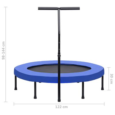 vidaXL Trim-trampoline med håndtak og sikkerhetspute 122 cm